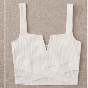 Cut out white crop top